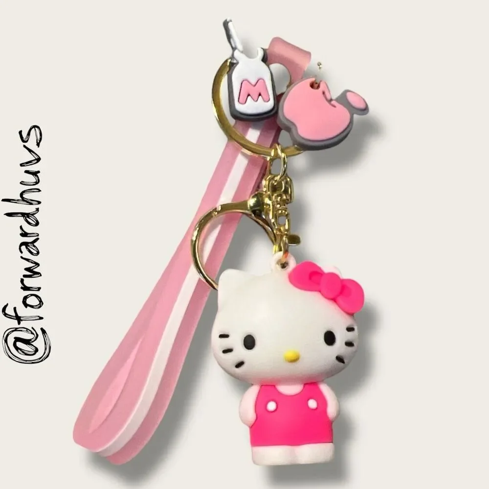 Hello Kitty Keychain – Pink Strap with Charms